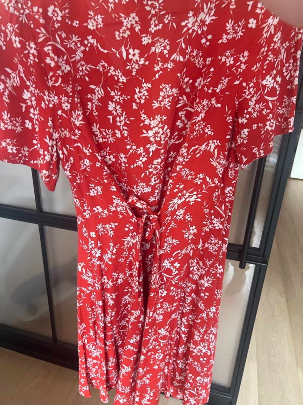 Dress Forum Red Floral Tie-Waist Dress